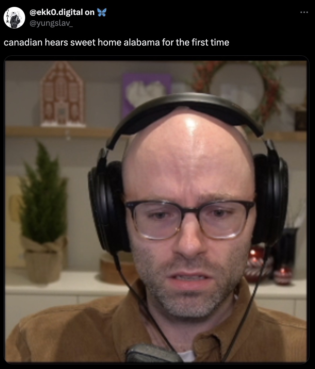 headphones - .digital on canadian hears sweet home alabama for the first time